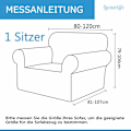 Miniatyrbillede 5 af 5: Strækbar, vandtæt og ridsefast sofabetræk til 1-personers sofa med elegant mønster og skridsikre skumstænger (1-personers sofa, beige)