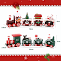 Miniatyrbilde 2 av 5: 2 stk. Små juletretog i tre, anheng, togkaravan, snømann, julenisse, pepperkakefigur, gavedekorasjon til håndverk, bord, hjem, hage