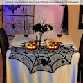 Miniatyrbilde 3 av 5: Halloween blonderduk, polyesterfiber spindelvevduk svart blonderduk Halloween dekoration matbord/gardin/spis/dörr/lampa