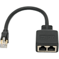 Miniatyrbilde 1 av 5: RJ45 Splitter Adapter, 1 til 2 RJ45 Nettverksport Ethernet Adapter Splitter, CAT8 Nettverkskabel Splitter Adapter for Hjemmekontor,