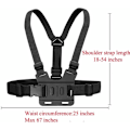 Miniatyrbilde 5 av 5: Brystsele for GoPro Hero 7 6 5 4 3 3 Black Silver Fusion med J-krok - Fullt justerbar stroppstørrelse