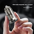 Miniatyrbilde 4 av 5: Transparent USB Billadder 3.1A PD Rask Lading Lader Mini Billadder (Transparent Svart)