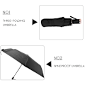 Miniatyrbillede 5 af 5: UV-gennemsigtig solskærm Tre gange tykkere sort lim solbeskyttelse solparaply ni lag sort parasol