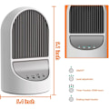 Miniatyrbilde 2 av 5: 1200W Vifteovn, PTC Keramisk Stille Energibesparende Vifteovn med Timer, Overopphetings- og Veltebeskyttelse, for Kontor, Stue