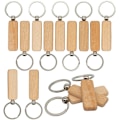 Miniatyrbild 1 av 5: Rektangulära tränyckelringar i trä, 20-pack (bredd: 0,7 tum)