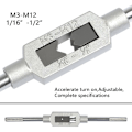 Miniatyrbilde 3 av 5: 8-delt metrisk tappsett - Justerbar metrisk håndtapp med skiftenøkkel (M3 M4 M5 M6 M8 M10 M12)