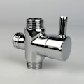 Miniatyrbilde 1 av 5: Avlederventil, hann G1/2 Messing Kran T-adapter Krom Bad Dusjkran Tilbehør Vann Avleder 3-veis Hann Fyllingsventil