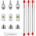 Pikkukuva 1 / 5: Suutin korkki, neula ja suutin AB130-ilmaharjalle, 0,2 mm, 0,3 mm, 0,5 mm. Ilmaharjan varaosat.
