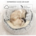 Miniatyrbillede 5 af 5: Rund kæledyrskurv Fluffy katteseng pude Donut kurv Ultra-blød rede åndbar hvalpemåtte kæledyr katteseng bærbar kurv kennel hule hus vaskbar
