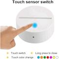 Miniatyrbild 4 av 5: 10 st Serie 7 Färger Touch Lamp Bas 3D Natt LED Ljus Lamp Bas LED Lamp Hållare Display Stativ för Akryl Vit