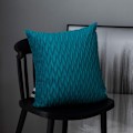 Miniatyrbillede 5 af 5: Fløjlsbetræk til puder 45x45cm til stue sofa - Sæt med 4 enkle mønstrede firkantede pudebetræk til soveværelsesdekoration, Turkis