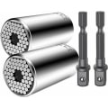 Miniatyrbillede 1 af 5: Universal Socket 4Pcs - Universal Socket Wrench 7-19mm, Høj Kvalitet Chrome Vanadium, Multifunktionel Håndværktøj Nøgleadapter Boremaskine Reparationsværktøj Fit