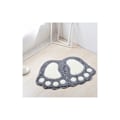 Miniatyrbillede 4 af 5: Skridsikker og absorberende bademåtte, stort fødder design, polyester, grå, 40 x 60 cm