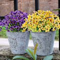 Miniatyrbillede 2 af 5: 10 Bundter Kunstige Udendørs Blomster UV-Resistente, Fadedfri Falske Violetblomster til Indendørs/Udendørs Hængende Planter, Have, Terrasse, Veranda, Vindue, Hjem