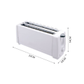 Miniatyrbilde 3 av 4: Multifunksjonell frokosttoaster Toaster 4-delt frokosttoaster Toast (hvit)