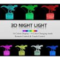 Miniatyrbillede 2 af 5: 3D Dinosaur Natlampe Spinosaurus Illusion LED Sengelampe 16 Farver Fjernbetjening Gave