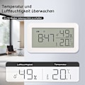 Miniatyrbild 4 av 5: Inomhus Hygrometer Termometer med Väckarklocka, LCD Digital Termometer, för Sovrum, Vardagsrum, Vinkällare (Svart)
