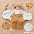 Miniatyrbillede 4 af 5: - Unisex Baby Swaddling Tæppe, Børnepleje Bunting Nest Sovepose, Hætte Swaddling Sovepose S(1-3 Måneder)