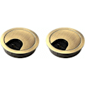 Miniatyrbilde 1 av 5: 2 stk. Noble Cable Pass 60 mm kabelhulldeksel for skrivebord, bord og benkeplate Materiale: Sinklegering (Bronse)