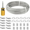 Miniatyrbillede 1 af 5: 3mm rustfrit stålwire, 50M/3mm rustfrit stålwire, belagt stålwire med kabelbindere, M3 ærmer, rustfrie stållugs, 3mm wire wire til Cl
