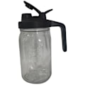 Miniatyrbillede 5 af 5: 32 Oz Mason Jar med hældetud - Glaskande med låg, brystmælkskrus, forsegling til juice, mælk, kaffe, te, limonade, drikkevarer