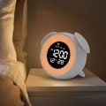 Miniatyrbillede 1 af 5: Solopgang og Solnedgang Simulation, Natlampe, Farverig Natlys, Dobbelt Alarmur med 25 Musik og Snooze Funktion, til Børn og Voksne Soveværelse