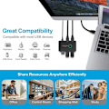 Miniatyrbild 5 av 5: USB KVM-switch USB KVM-switch USB 3.0 för mus, skrivare, Mi Box 2Pc delning av port 4 st USB-hubbenhet