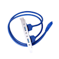 Pikkukuva 4 / 5: Emolevy PCI -tukisarjan kaapeli kahteen USB 3.0 -porttiin tietokoneen kotelon takana 20-nastainen liitinjohdon sovitinkaapel, sininen