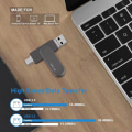 Miniatyrbillede 3 af 5: HUGERSTONE USB C Flash Drive 64 GB USB Flash Drive 3 i 1 USB Flash Drive, USB 3.0 Type-C Flash Drive, Memory Stick til MacBook Pro, Android Mobil