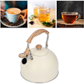 Miniatyrbild 4 av 5: Visslande vattenkokare 2,5L Rostfritt stål Tekanna Vattenkokare Ergonomiskt handtag Tekanna Beige