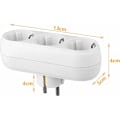 Miniatyrbillede 2 af 5: 2 stk. vægstikdåse, multistikdåse med 3 stikkontakter, (3500W/16A), multistikdåse, elektrisk multistikdåse til hjemmet og kontoret-Fei Yu