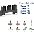 Miniatyrbilde 2 av 5: 2 stk. Veggmontert Holder for Dyson V11 V10 V8 V7 Støvsuger, Veggmontert Dokkestasjon Tilbehør Oppbevaringsholder for Dyson Cyclone V10 V11 V8 V7 Sv1