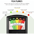 Miniatyrbilde 5 av 5: Bærbar LED EMF Elektromagnetisk Felt Spøkelsesjaktdetektor Paranormalt Utstyr Tester 50Hz-20000Hz Svart