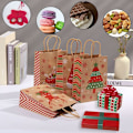 Miniatyrbilde 4 av 5: Julegaveposer, 12 stk Kraftpapirposer med håndtak, Store julekraftposer, 3 forskjellige størrelser gaveposer Bursdagspose for godteri til jul