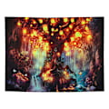 Miniatyrbilde 1 av 5: Fantasy Forest Veggteppe Magisk Livets Tre Veggteppe Mystiske Skinnende Lanterner Veggteppe Fosser Under Gammelt Fortryllet Tre Veggteppe for Rom-5