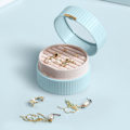 Miniatyrbillede 5 af 5: Nordisk Stil Macaron Bærbar Æske Rund Dobbelt Øreringe Halskæde Ring Opbevaring Klassificering, Hvid