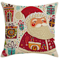 Miniatyrbilde 1 av 5: Julepute Santa firkantet dekorpute putetrekk for pute sofa sete bil gave 45X45Cm