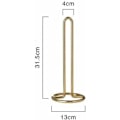 Miniatyrbillede 2 af 5: Rullepapirholder, bærbar rustfrit stål køkkenrulleholder guld stål lodret toiletrulleholder papirdispenserholder til køkken stue