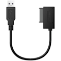 Miniatyrbillede 1 af 5: PC USB-adapter 6P+7P CD DVD Rom SATA til USB 2.0 konverter Slimline Sata 13 Pin drevkabel til PC bærbar computer notebook