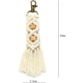 Miniatyrbilde 2 av 5: Mini Makrame Nøkkelring Boho Makrame Veske Charms for Bilnøkkel Pung Telefon Tilbehør, Beige