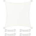 Miniatyrbilde 1 av 5: Solseil 3 x 3 m, vannavstøtende 665 mm vannsøyle, anti-riv polyester, 93 % UV-beskyttelse, terrasse, hage, balkong, firkantet, 2 m tau, hvit