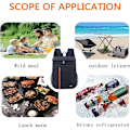 Miniatyrbild 5 av 5: 22L Isolerad Kylare Ryggsäck, Picknickväska Bärbar Isolerad Kylare Ryggsäck, för Män Kvinnor för Lunch Strand Camping BBQ Arbete Skola Picknick, Blå