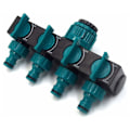 Miniatyrbillede 1 af 5: Sprinkler Slangeforbindelse 4 Udløb, Fordeler Vandingsforbindelse Forlængerforbindelse Hane Adapter Tap Næse Y Vælg til Have Drivhus Vege