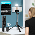 Miniatyrbillede 5 af 5: Selfie Stick - Grads Fotoholder Forlænget Stativ Live Broadcast Foldbar Mini Stativ Monopod Udtrækkelig, E