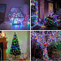 Miniatyrbillede 3 af 5: Solcelle-lysguirlande, flerfarvet multifunktionel LED solcelle-lysguirlande 22 meter, udendørs solcelle-lysguirlande, solcellelampe
