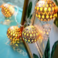 Miniatyrbilde 2 av 5: LED-lyslenker, 20 marokkanske LED-kranser 3M 8 dimmbare moduser med fjernkontroll, orientalsk julekrans med kuler med USB, IKKE batteridrevet