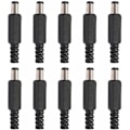 Pikkukuva 1 / 5: 10 kpl 5,5 x 2,1 mm urosliitin DC-tynnyrin suora pistoke DC-virtalähteelle LED-kytkimelle musta
