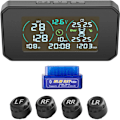 Miniatyrbillede 1 af 5: Multifunktionel bil OBD HUD solenergi dæktryksovervågningssystem auto sikkerhedsalarmsystemer head up display B05
