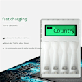 Miniatyrbillede 3 af 5: 3X Smart LCD Display Batterilader med 4 Slots til NiCd Genopladelige Batterier NiMh AA / AAA NiMh