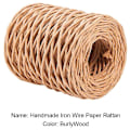 Miniatyrbillede 3 af 5: 1,0 mm Lysebrun Blomster Bindetråd Vikle Snøre Håndlavet Papir Jern Rattan til Blomsterbuketter (Længde: 210M)